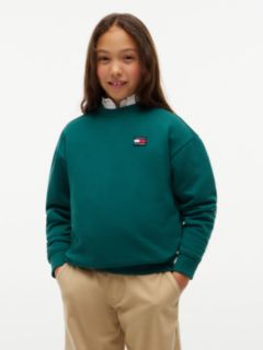 Flag Logo Relaxed Crew Neck Sweatshirt — Green 2