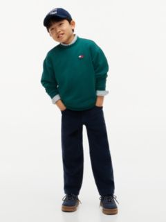 Flag Logo Relaxed Crew Neck Sweatshirt — Green 3