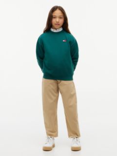 Flag Logo Relaxed Crew Neck Sweatshirt — Green 4