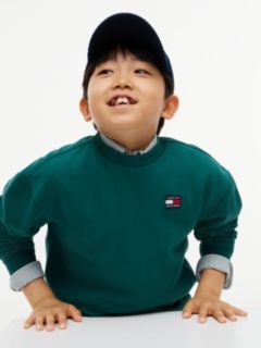 Flag Logo Relaxed Crew Neck Sweatshirt — Green 5