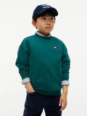 green flag logo crew neck sweatshirt for kids gender inclusive tommy hilfiger