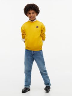 Flag Logo Relaxed Crew Neck Sweatshirt — Yellow 2