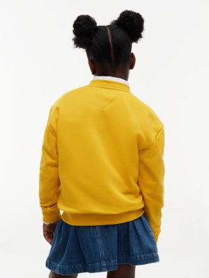 yellow flag logo relaxed crew neck sweatshirt for kids gender inclusive tommy hilfiger