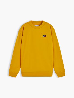 yellow flag logo relaxed crew neck sweatshirt for kids gender inclusive tommy hilfiger