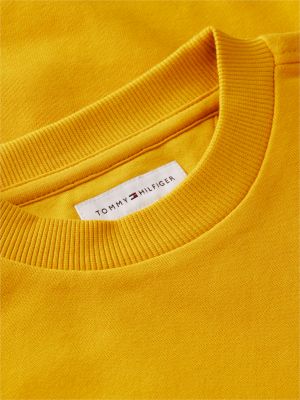 yellow flag logo relaxed crew neck sweatshirt for kids gender inclusive tommy hilfiger