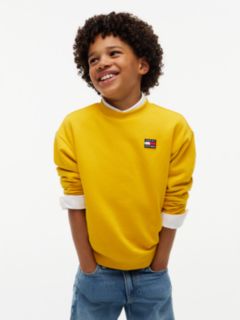 Flag Logo Relaxed Crew Neck Sweatshirt — Yellow 1