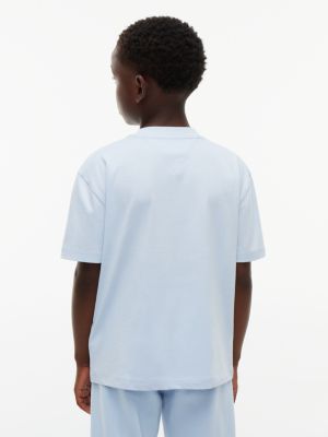 blauw relaxed heritage jersey t-shirt met vlaglogo voor kinderen gender inclusive - tommy hilfiger