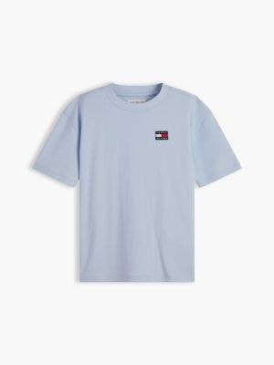 blauw relaxed heritage jersey t-shirt met vlaglogo voor kinderen gender inclusive - tommy hilfiger