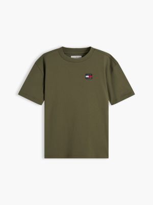 grün heritage relaxed fit jersey-t-shirt mit flag-logo für gender-inclusive kinder - tommy hilfiger
