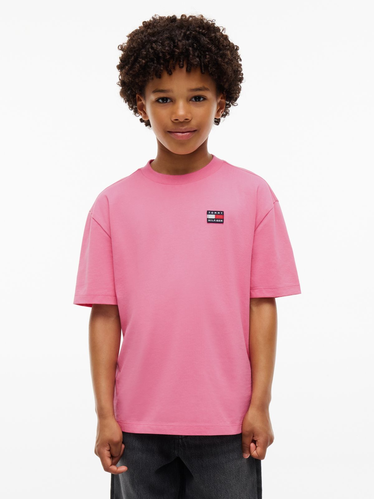 Heritage Flag Logo Relaxed Jersey T-Shirt — Pink