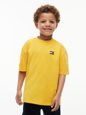 yellow essential flag logo jersey t-shirt for kids gender inclusive tommy hilfiger
