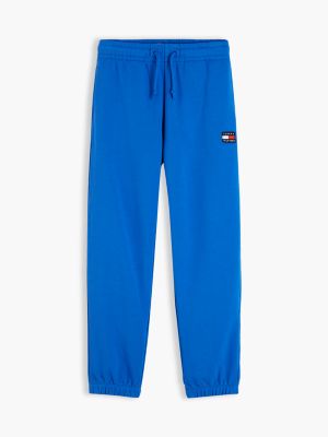 blau heritage terry-jogginghose mit flag-logo für gender-inclusive kinder - tommy hilfiger