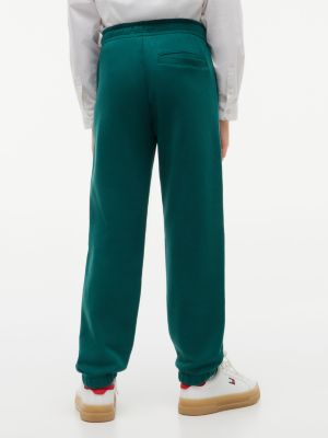 green heritage flag logo terry joggers for kids gender inclusive tommy hilfiger