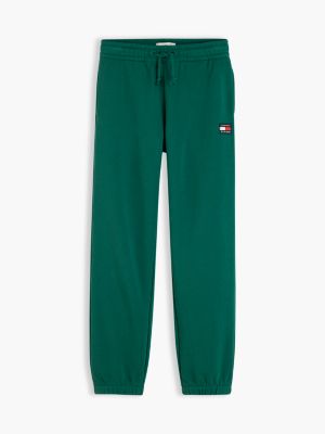 green heritage flag logo terry joggers for kids gender inclusive tommy hilfiger