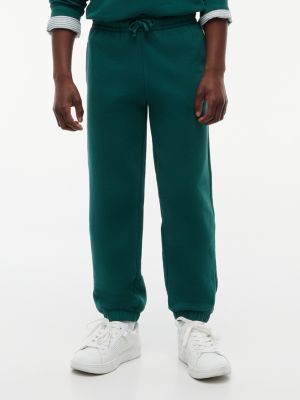 green flag logo patch cuffed joggers for kids gender inclusive tommy hilfiger