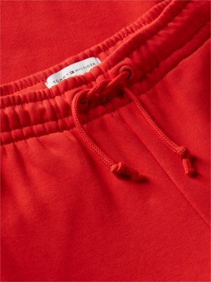 rot heritage terry-jogginghose mit flag-logo für gender-inclusive kinder - tommy hilfiger