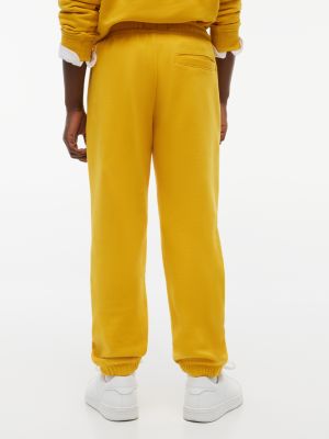 yellow heritage flag logo terry joggers for kids gender inclusive tommy hilfiger