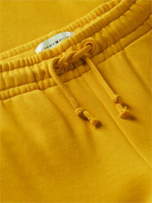yellow heritage flag logo terry joggers for kids gender inclusive tommy hilfiger