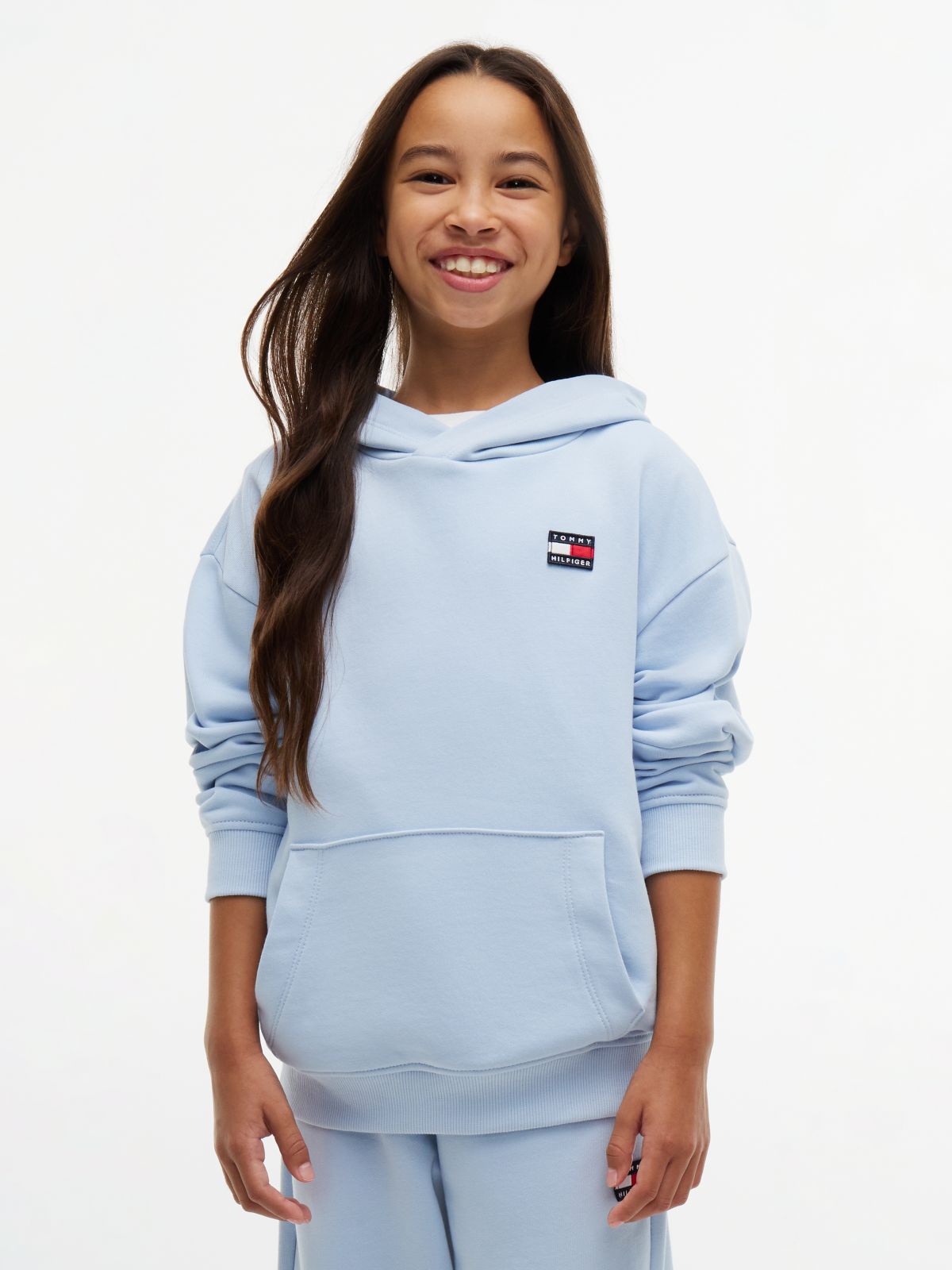 Heritage Flag Logo Relaxed Terry Hoody — Blue