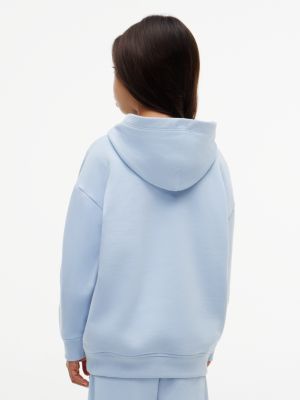 blue heritage flag logo relaxed terry hoody for kids gender inclusive tommy hilfiger