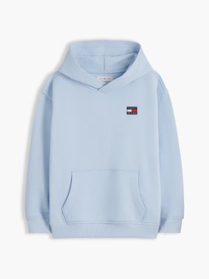 blue heritage flag logo relaxed terry hoody for kids gender inclusive tommy hilfiger