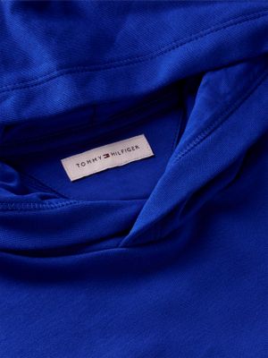 blauw relaxed heritage terry hoodie met vlaglogo voor kinderen gender inclusive - tommy hilfiger
