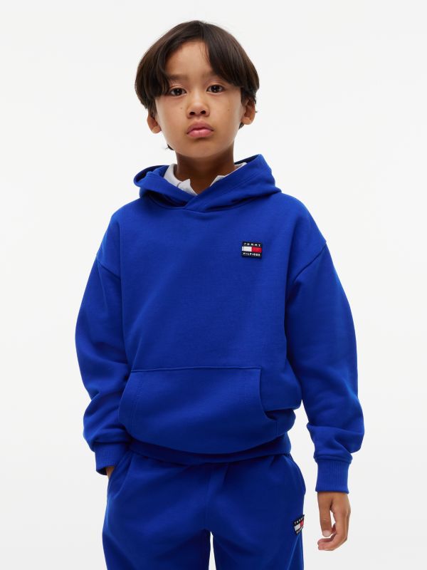 Heritage Flag Logo Relaxed Terry Hoody — Blue