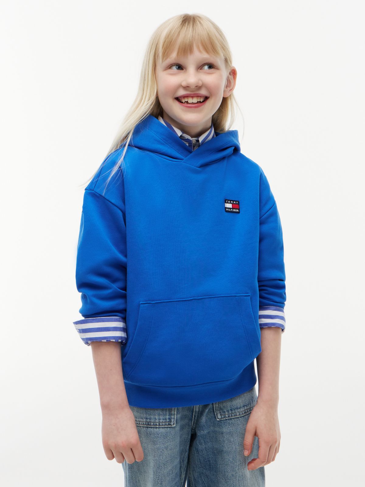 Heritage Flag Logo Relaxed Terry Hoody — Blue