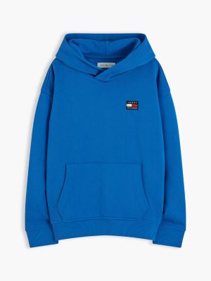 blue heritage flag logo relaxed terry hoody for kids gender inclusive tommy hilfiger
