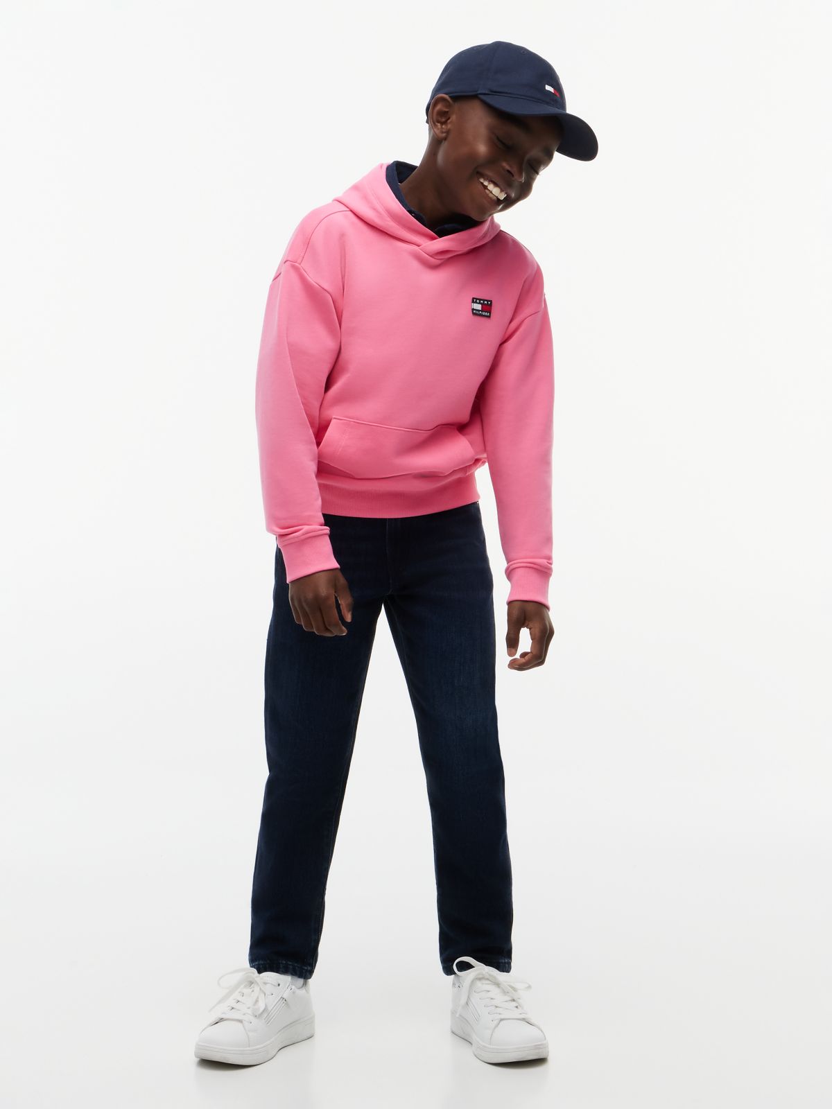 Heritage Flag Logo Relaxed Terry Hoody — Pink