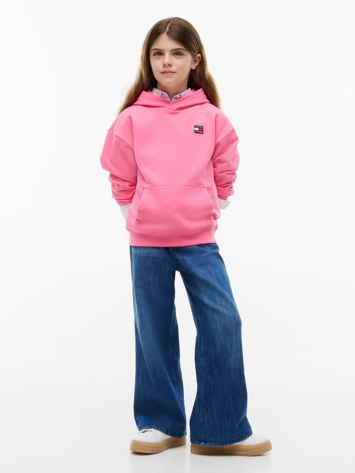 Heritage Flag Logo Relaxed Terry Hoody — Pink