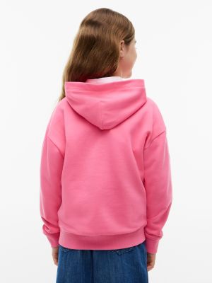 pink heritage flag logo relaxed terry hoody for kids gender inclusive tommy hilfiger