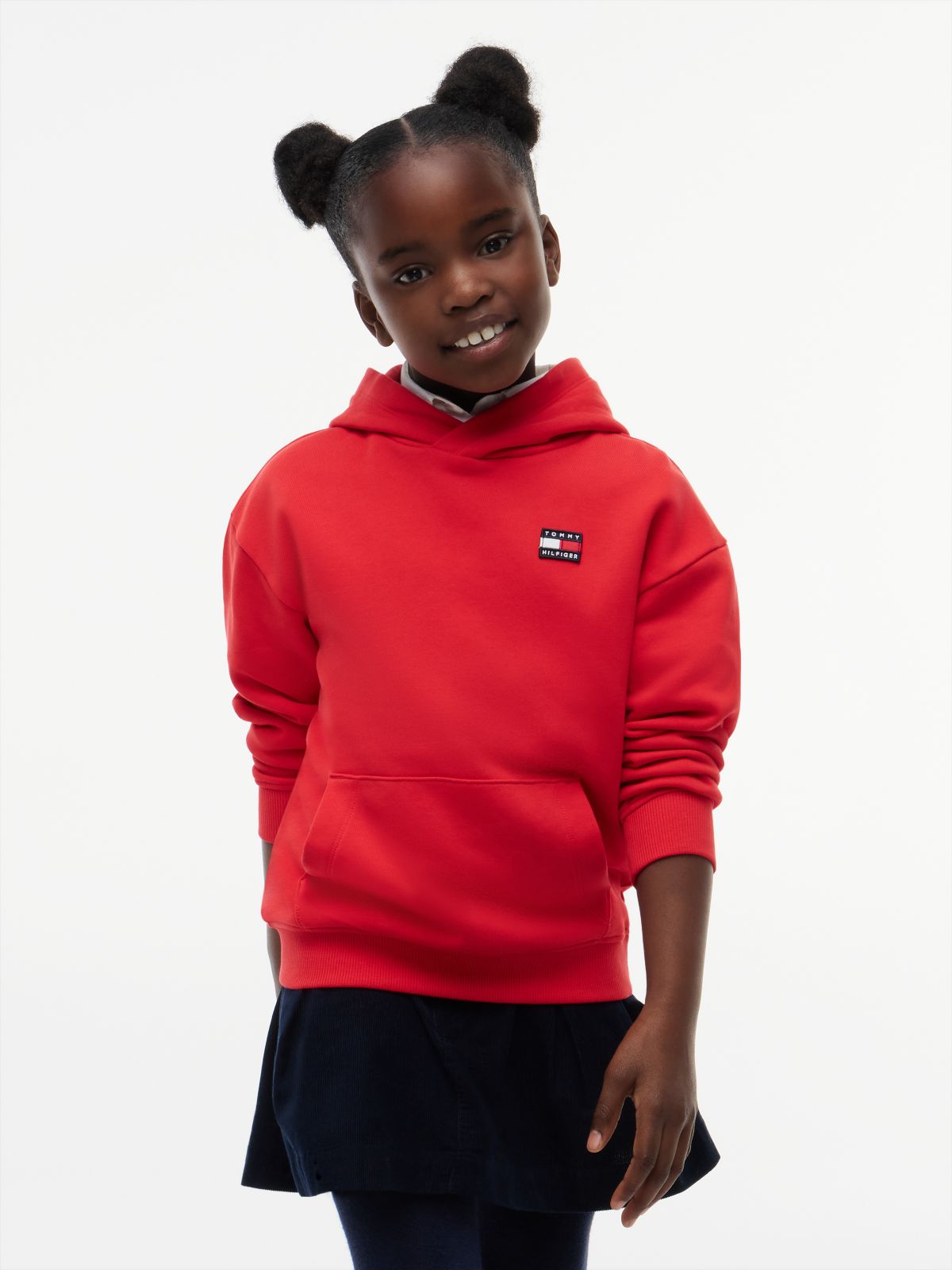 Heritage Flag Logo Relaxed Terry Hoody — Red