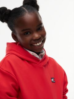 Heritage Flag Logo Relaxed Terry Hoody — Red 6