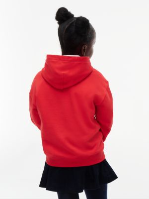 red heritage flag logo relaxed terry hoody for kids gender inclusive tommy hilfiger