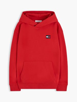 red heritage flag logo relaxed terry hoody for kids gender inclusive tommy hilfiger