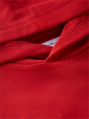 red heritage flag logo relaxed terry hoody for kids gender inclusive tommy hilfiger