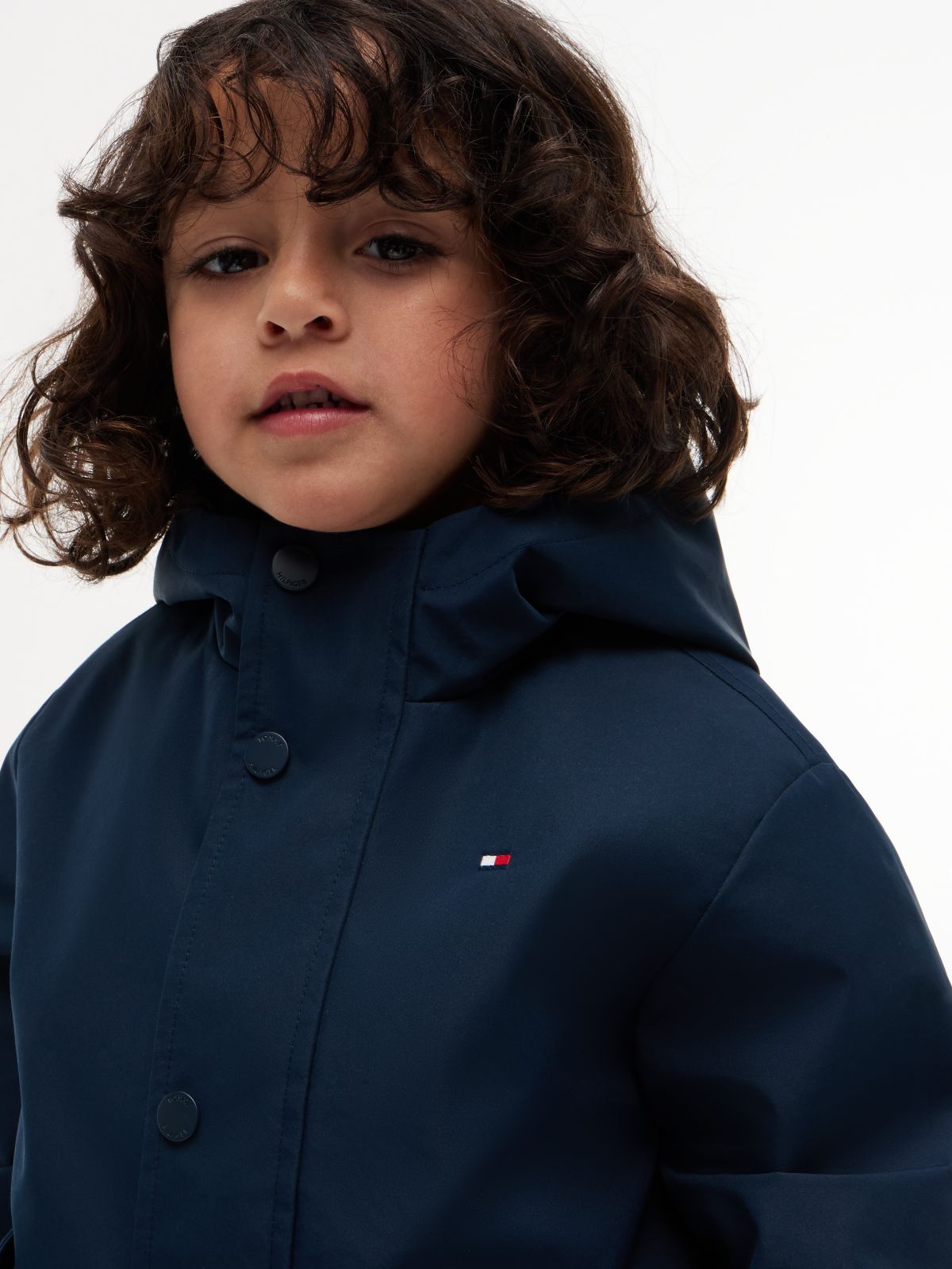 Flag Embroidery Hooded Jacket — Blue