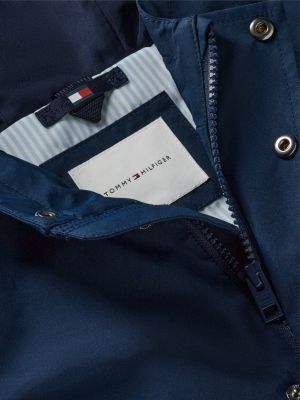 blue flag embroidery hooded jacket for kids gender inclusive tommy hilfiger