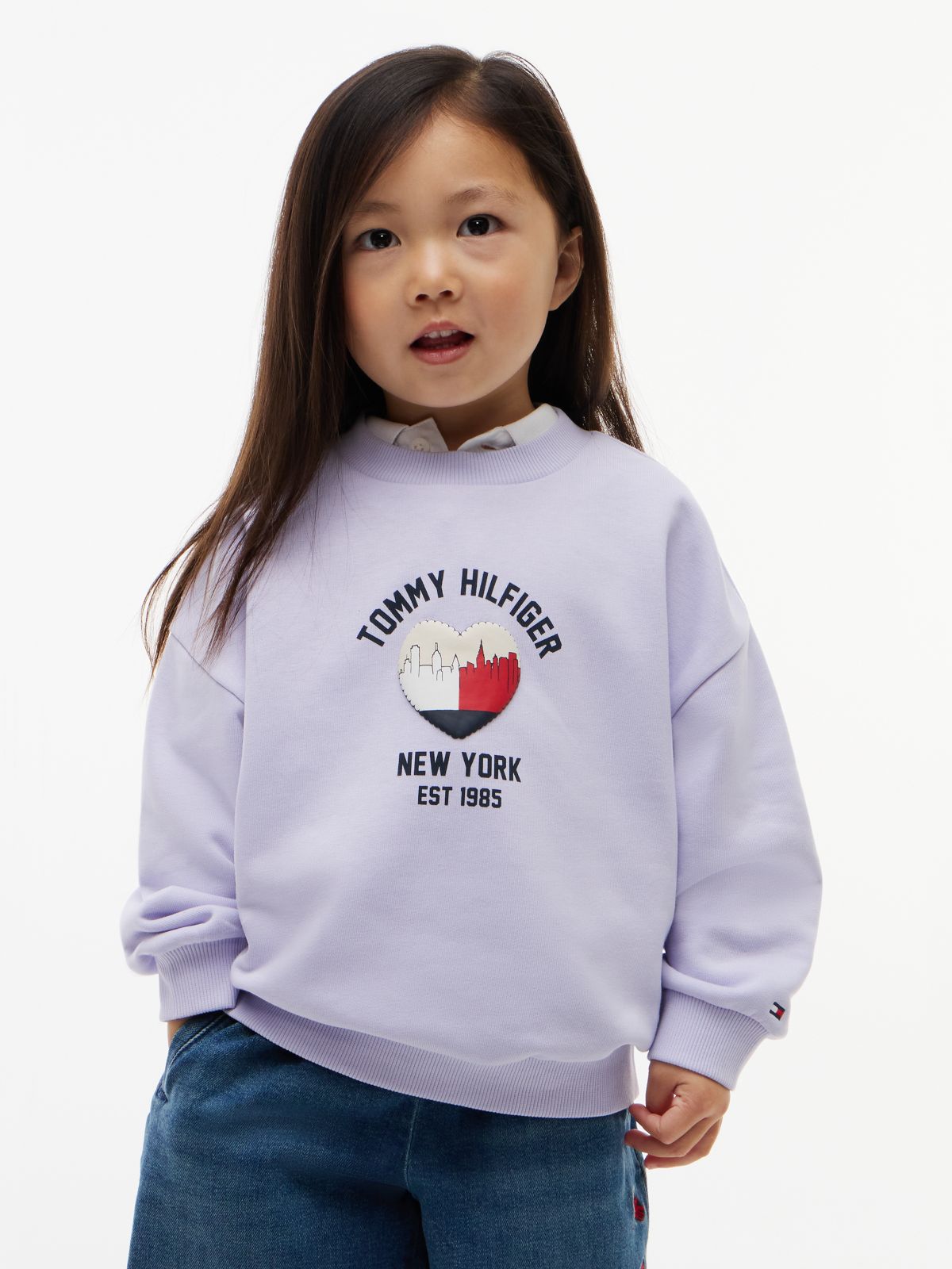 Terry Crew Neck Sweatshirt — Purple