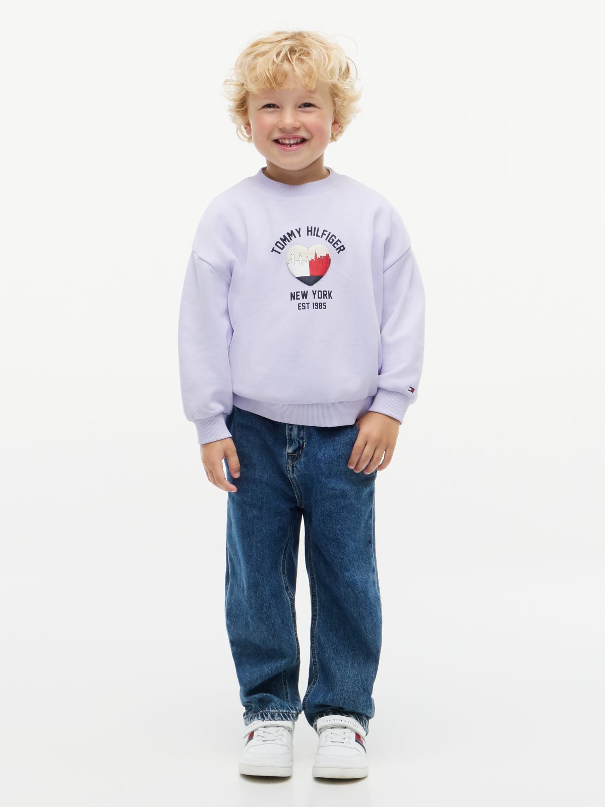 Terry Crew Neck Sweatshirt — Purple