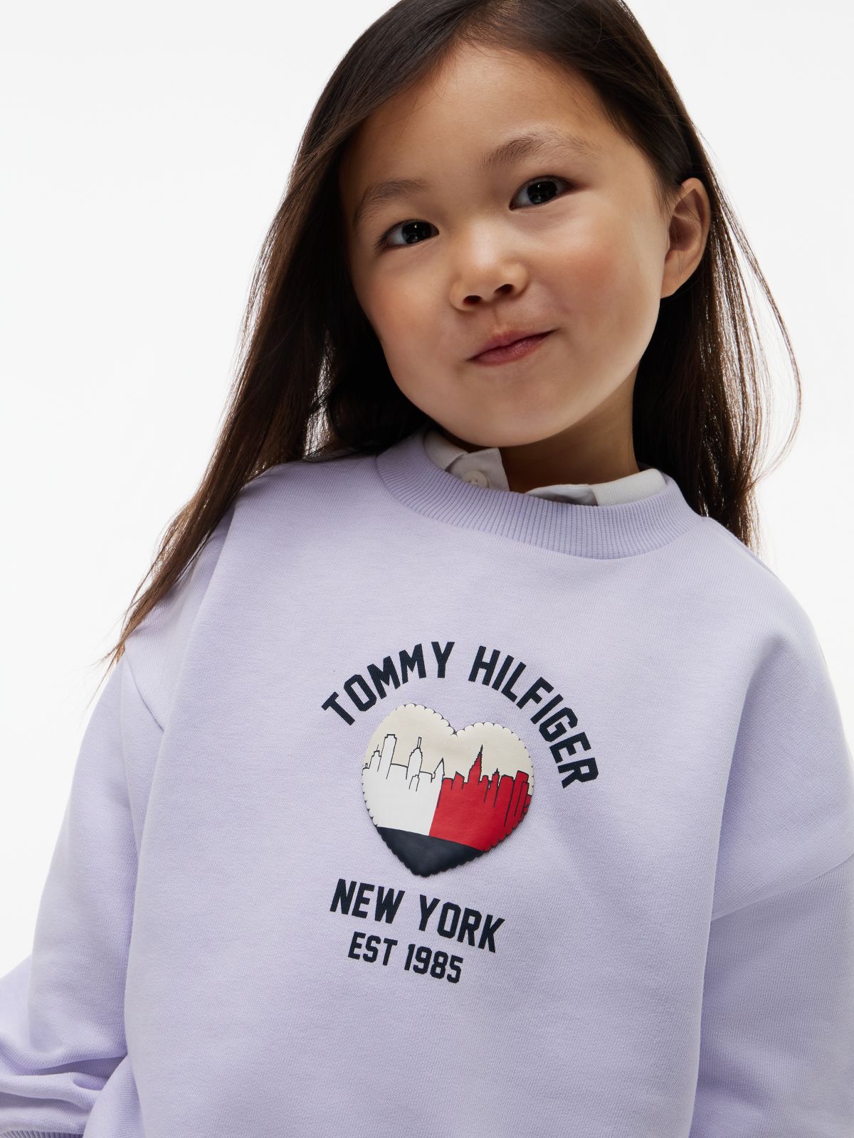 Terry Crew Neck Sweatshirt — Purple