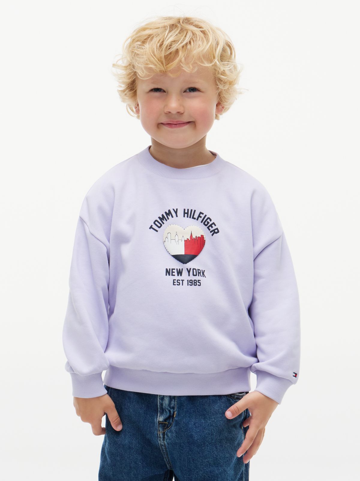 Terry Crew Neck Sweatshirt — Purple