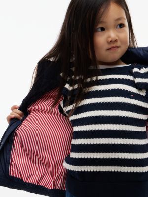 blue packable relaxed puffer jacket for kids gender inclusive tommy hilfiger