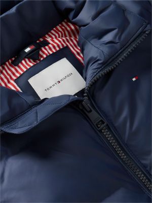 blue packable relaxed puffer jacket for kids gender inclusive tommy hilfiger