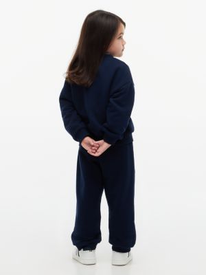 blue relaxed terry sweatshirt and joggers set for kids gender inclusive tommy hilfiger