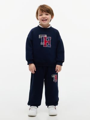 ensemble sweat et jogging en tissu éponge blue pour enfants genre inclusif tommy hilfiger