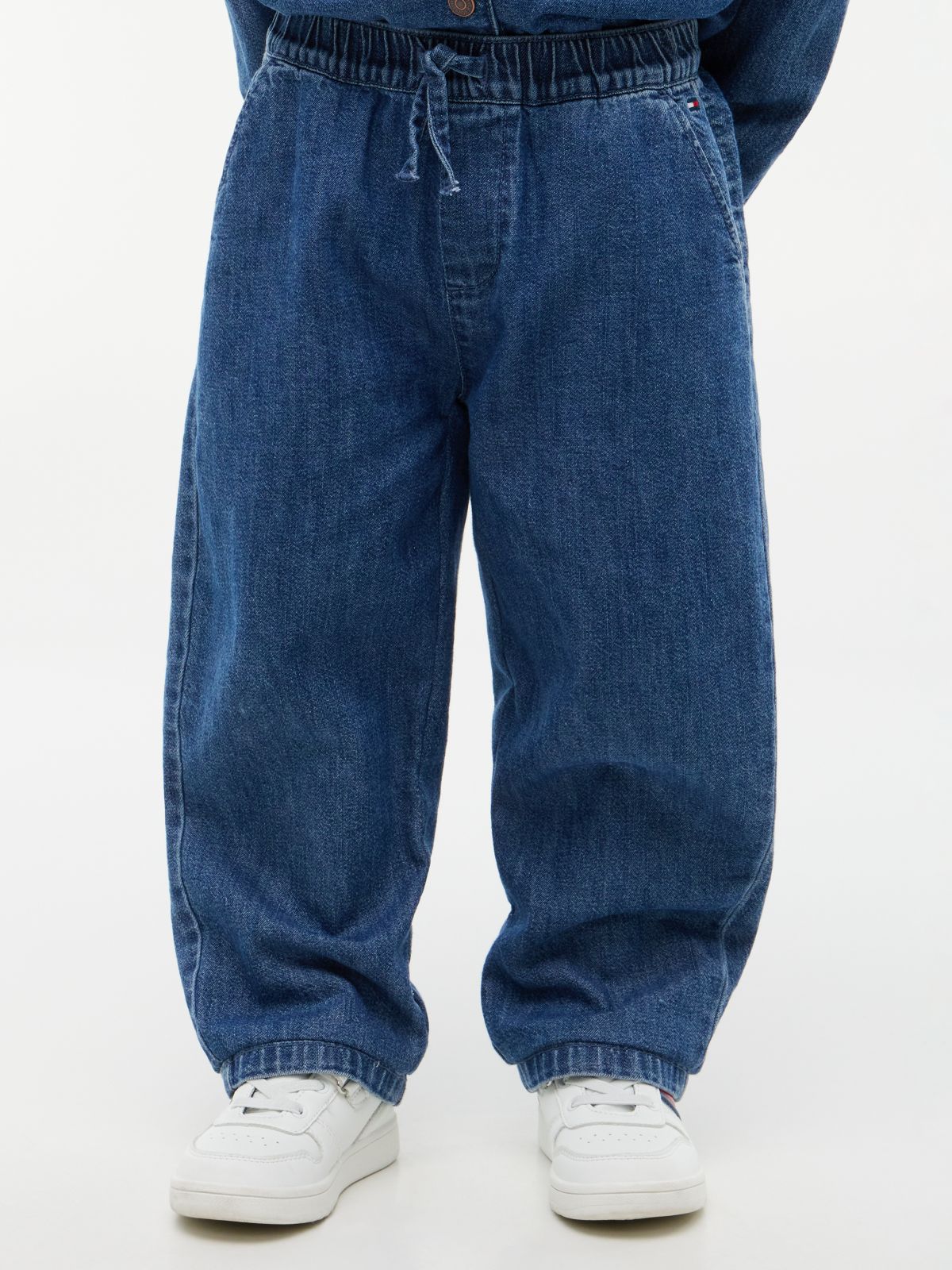 Loose Denim Drawstring Trousers — Denim