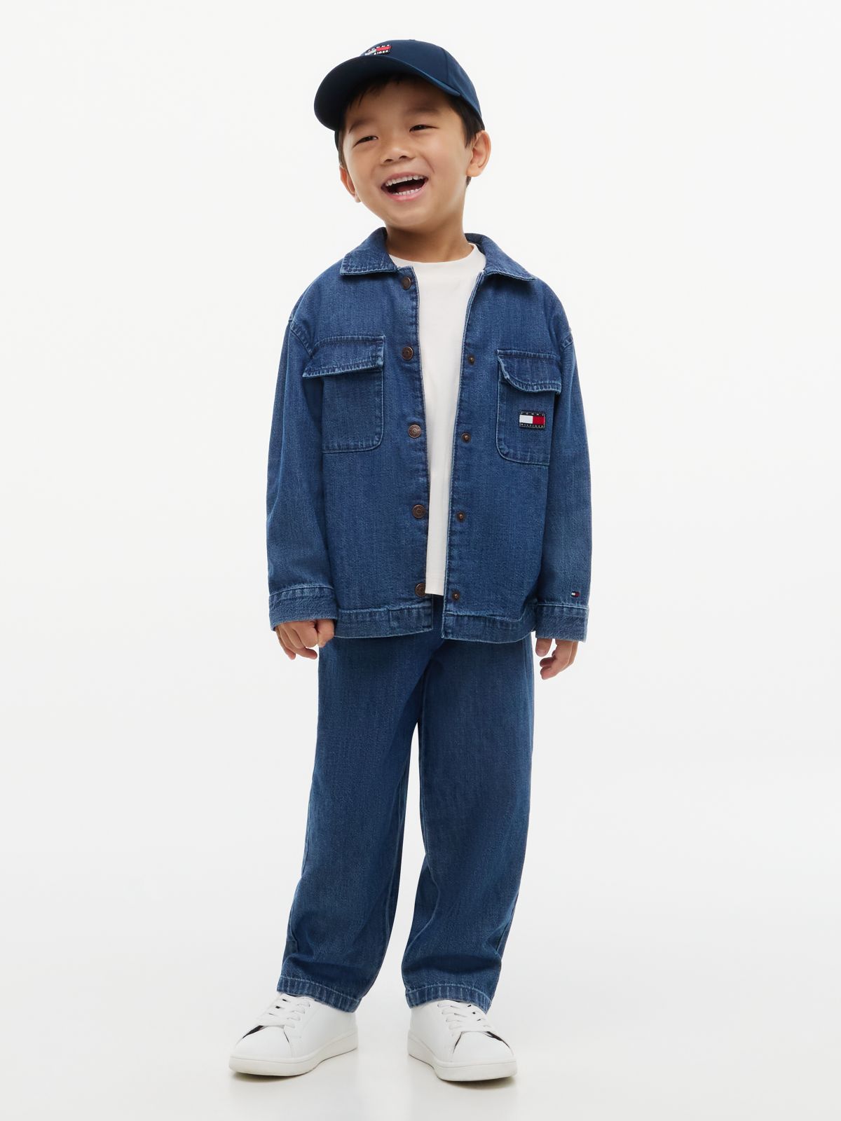 Loose Denim Drawstring Trousers — Denim