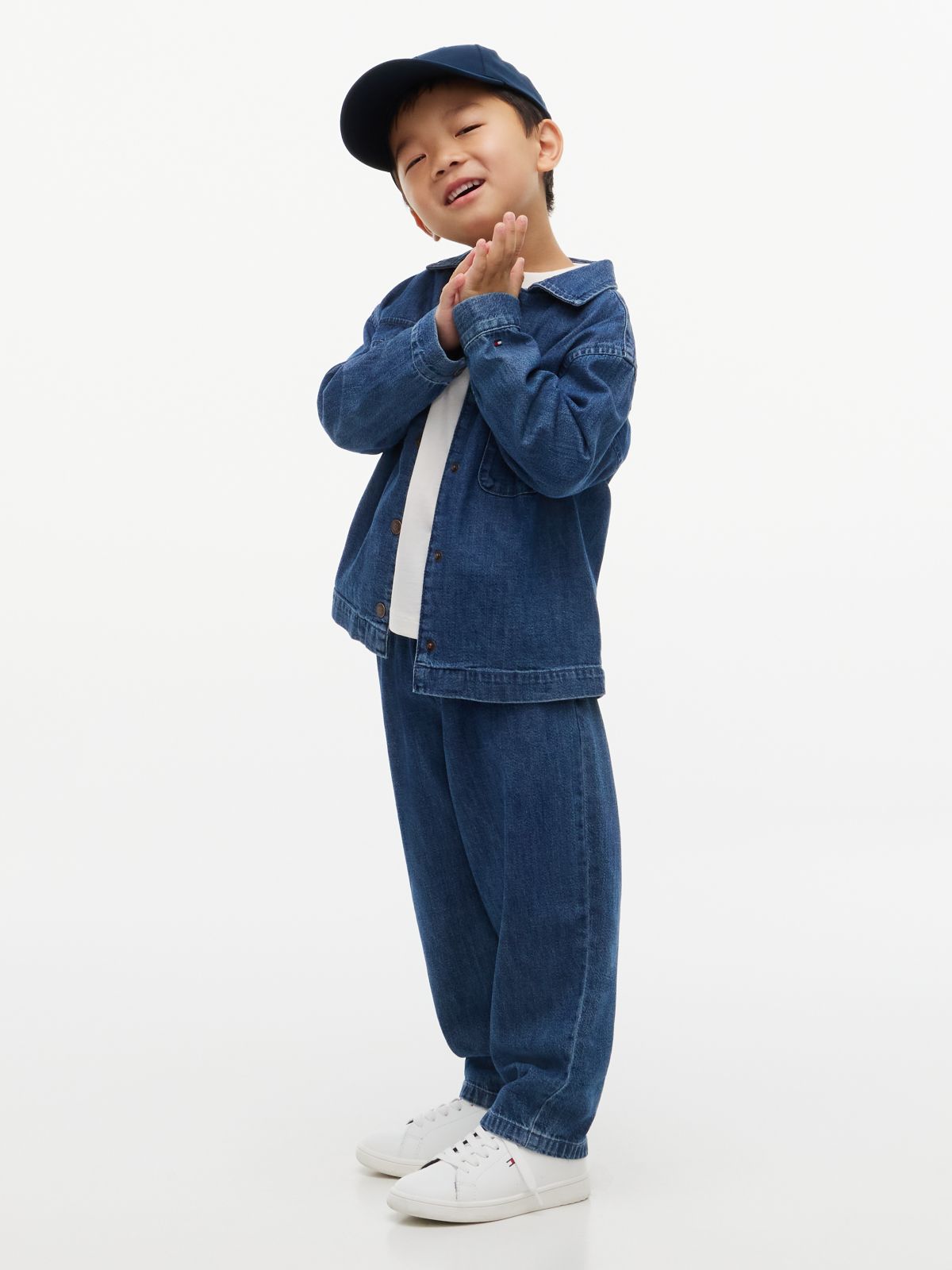 Loose Denim Drawstring Trousers — Denim